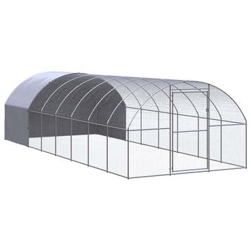 vidaXL Kippenren 3x8x2 m gegalvaniseerd staal, Dieren en Toebehoren, Verzenden, Nieuw