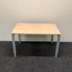 verstelbaar bureau 120x80 cm, Grijs metalen poten - Ahorn, In hoogte verstelbaar, Gebruikt