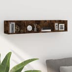 vidaXL CD-wandschap 100x18x18 cm bewerkt hout gerookt, Verzenden, Nieuw