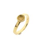 Gouden abstracte fantasiering, Handtassen en Accessoires, Ringen, Gebruikt, Overige kleuren, Ophalen of Verzenden, 17 tot 18