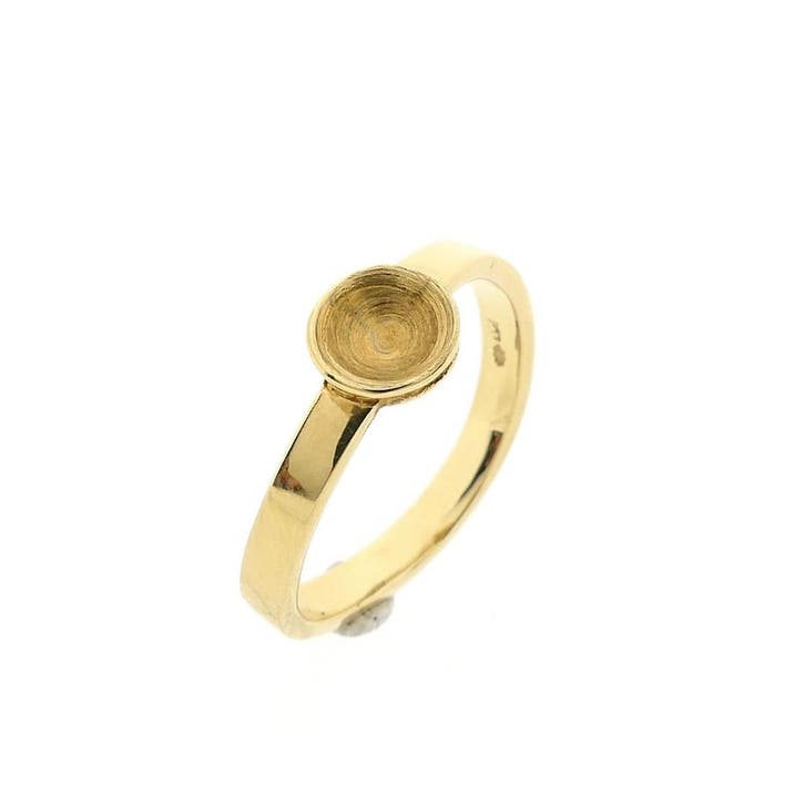 Gouden abstracte fantasiering, Handtassen en Accessoires, Ringen, Dame, Overige kleuren, 17 tot 18, Gebruikt, Goud, Ophalen of Verzenden