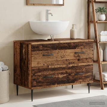 vidaXL Wastafel kabinet voor de badkamer HAARLEM Oud hout, Verzenden, Nieuw
