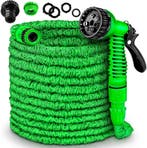Flexibele Tuinslang - Inc. sproeikop - 15 meter - Groen, Verzenden, Nieuw