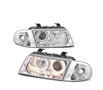 PHARE ANGEL EYES POUR AUDI A4 B5 94-98 CHROMÉ, Verzenden