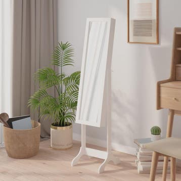 vidaXL Spiegel vrijstaand 34x37x146 cm wit, Huis en Inrichting, Woonaccessoires | Spiegels, Verzenden, Nieuw