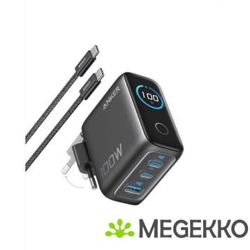 Anker B121BGZ1 Dual USB-C / USB-A Snellader 100W Zwart met, Verzenden