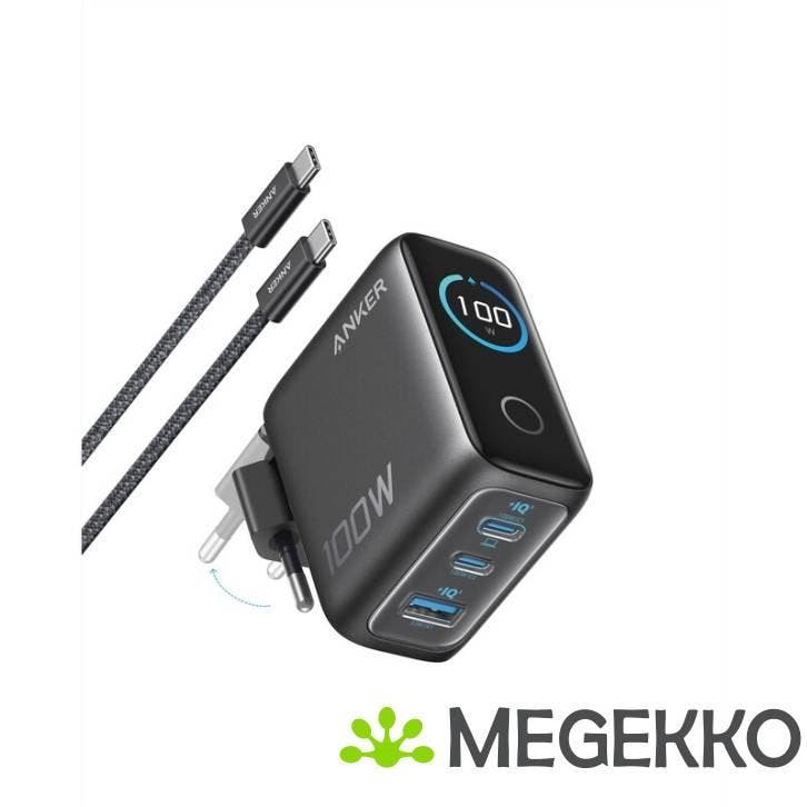 Anker B121BGZ1 Dual USB-C / USB-A Snellader 100W Zwart met, Informatique & Logiciels, Ordinateurs & Logiciels Autre, Envoi