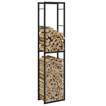 vidaXL Haardhoutrek 50x30x209 cm staal zwart, Verzenden