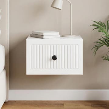 vidaXL Muurbevestigde Nachttafel Hoogglans Wit 33 x 34,5 x, Huis en Inrichting, Slaapkamer | Nachtkastjes, Verzenden, Nieuw