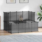 vidaXL Dierenhok klein 143x107x93 polypropeen en staal zwart, Verzenden
