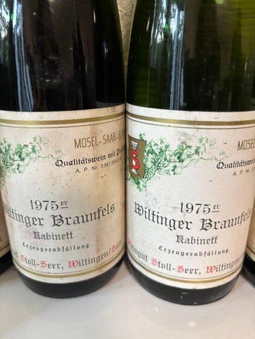 1975 Stoll-Seer, Wiltinger Braunfels - Moezel Kabinett - 4, Verzamelen, Wijnen, Nieuw