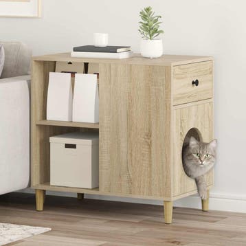 vidaXL Kattenhuis Sonoma 72 x 42,5 x 70 cm Bewerkt hout, Verzenden