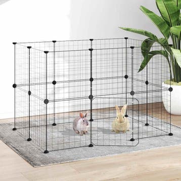 vidaXL Huisdierenkooi met deur 20 panelen 105x70x70 cm staal, Dieren en Toebehoren, Verzenden, Nieuw