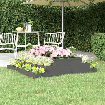 vidaXL Plantenbak 110x110x27 cm massief grenenhout grijs, Verzenden