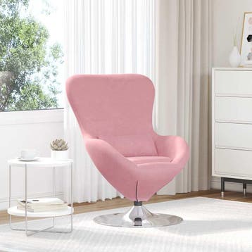 vidaXL Eivormige stoel Roze Fluweel, Verzenden, Nieuw
