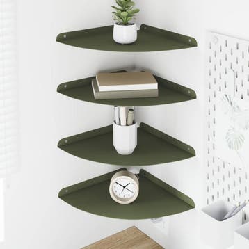 vidaXL Hoek Plank 4 st Olijfgroen 30 x 30 x 2 cm, Verzenden