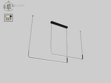 Alura Linear Hanglamp Zand Zwart 100cm&100cm Duo..., Ophalen