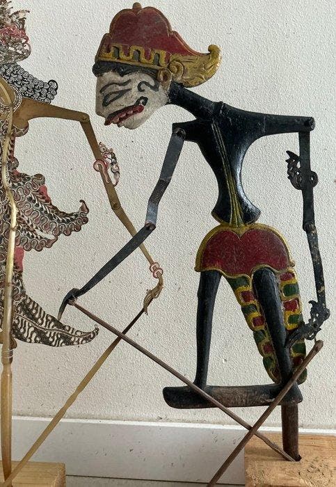 2 marionnettes Wayang Kulit antiques et 1 marionnette Wayang, Antiquités & Art, Art | Art non-occidental