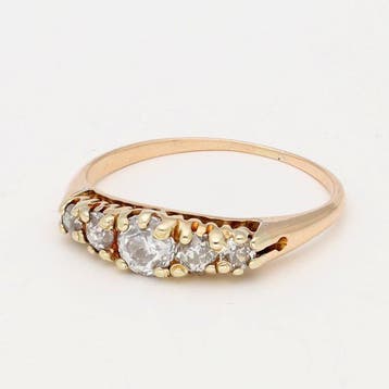 Bague - 14 carats Or rose Diamant (Naturelle)