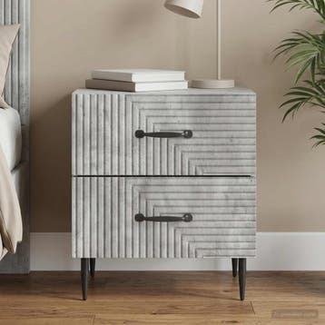vidaXL Nachtkastje Betongrijs 43 x 34,5 x 47,5 cm Bewerkt, Huis en Inrichting, Slaapkamer | Nachtkastjes, Verzenden, Nieuw