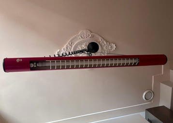 Space Age design hanglamp – rood gelakt met TL-verlichting –