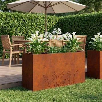 vidaXL Plantenbak Roestkleurig 100 x 20 x 49 cm weervast, Tuin en Terras, Verzenden, Nieuw