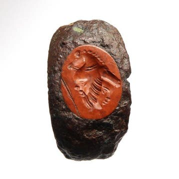 Oud-Romeins IJzer, Jasper Ring met intaglio van Gryllos (met