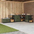 vidaXL Keukenopslag met plank Olijf Groen 90 x 50 x 53 cm, Verzenden, Nieuw