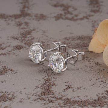Oorbellen - 14 karaat Witgoud - 4.00ct. tw. Diamant