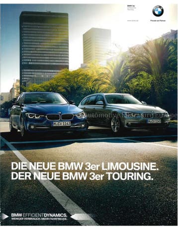 2015 BMW 3 SERIE BROCHURE DUITS