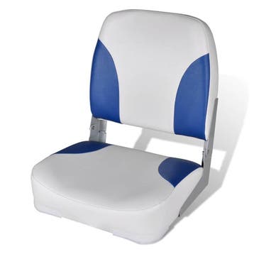 vidaXL Bootstoel met blauw-wit kussen inklapbaar 41x36x48 cm, Verzenden, Nieuw