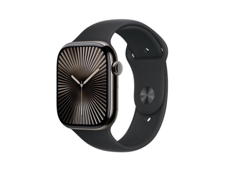 Apple Watch Series 10 - 46mm - Titanium - Naturel - GPS +, Handtassen en Accessoires, Smartwatches, Nieuw, Verzenden