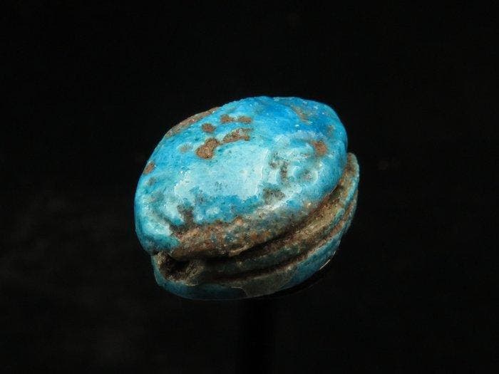 Oud-Egyptisch Faience Scharabeet met Nefer decoratie;, Antiquités & Art, Antiquités | Autres Antiquités
