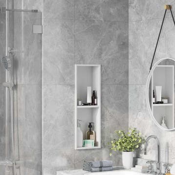 vidaXL Douche Niche Wit 60 x 20 x 9,5 cm Roestvrij staal, Bricolage & Construction, Verzenden