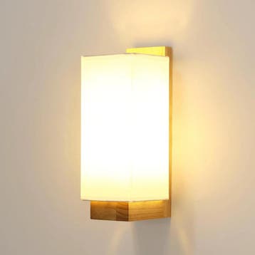 Toolight Wandlamp Binnen Hout, met Stoffen Kap E27, Wandv..., Ophalen of Verzenden, Nieuw