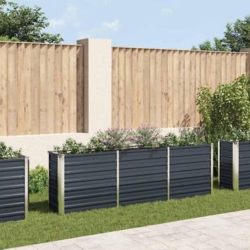 vidaXL Plantenbak verhoogd 240x40x77 cm gegalvaniseerd staal, Verzenden, Nieuw