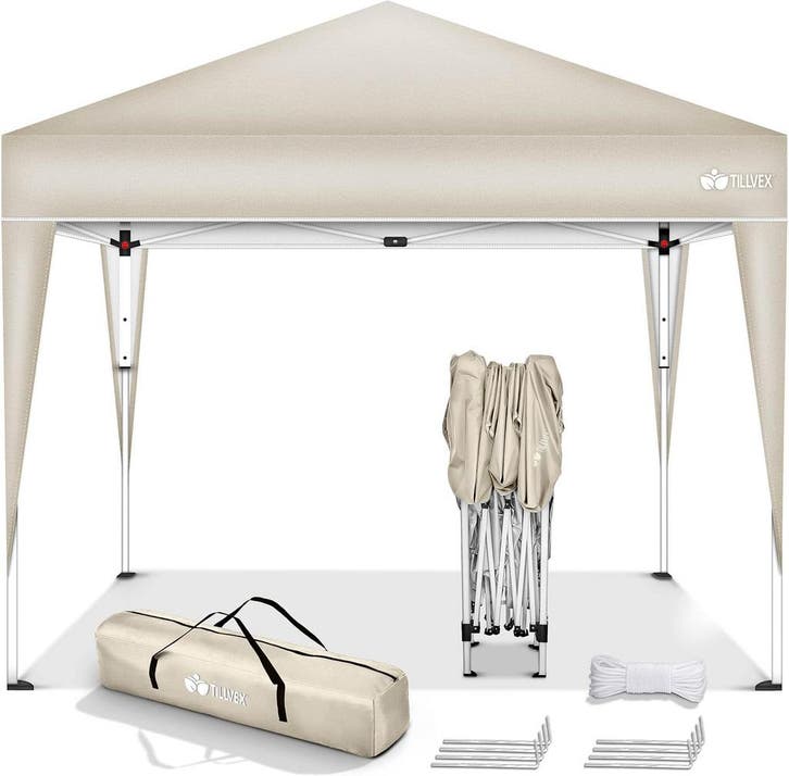 Partytent - Opvouwbaar - 3x3 m - Paviljoen - Easy up - Creme, Tuin en Terras, Partytenten, Nieuw, Verzenden