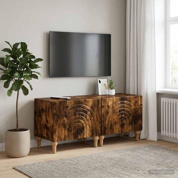 vidaXL Tv-meubel Gerookt eiken Bewerkt hout, Verzenden, Nieuw