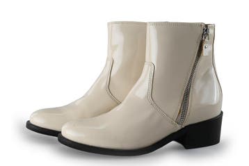 19v69 Italia Enkellaarzen in maat 36 Wit, Kleding | Dames, Verzenden, Wit, Lage of Enkellaarzen, Zo goed als nieuw