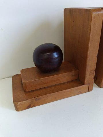 Boekensteunen - Hout - Houten serre voor boeken, Antiek en Kunst