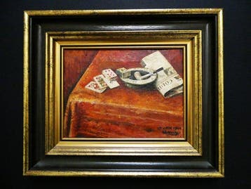 Hollandse School (XX) - Stilleven met Speelkaarten Asbak, Antiek en Kunst