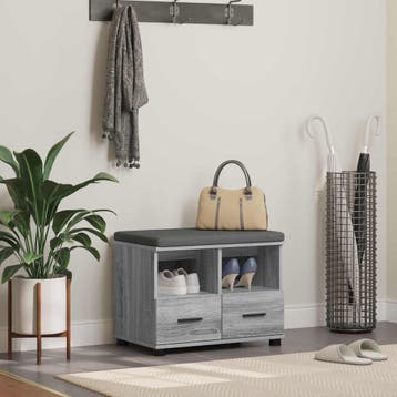 vidaXL Hallenbank Grijze Sonoma 60 x 38 x 46 cm, Verzenden