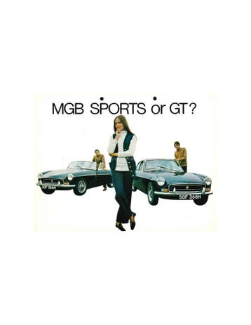 1970 MG MGB GT BROCHURE ENGELS, Ophalen of Verzenden
