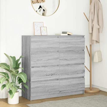 vidaXL Dressoir 100x35x99 cm spaanplaat grijs sonoma, Huis en Inrichting, Kasten | Dressoirs, Verzenden, Nieuw