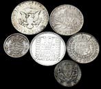 monde. Lote Coletivo de 6 Moedas: EUA (Half Dollar 1964