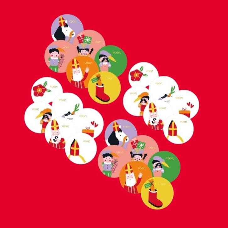 24 Sinterklaas sticker naam - sint - sinterklaascadeau -..., Hobby en Vrije tijd, Stickers en Plaatjes, Sticker, Nieuw, Ophalen of Verzenden