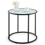 2dekans | Coast Ronde Glazen Bijzettafel met Marmerlook Blad, Huis en Inrichting, Ophalen of Verzenden, Nieuw