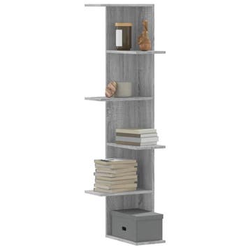 vidaXL Hoekwandschap 36,5x36,5x140 cm bewerkt hout grijs, Verzenden
