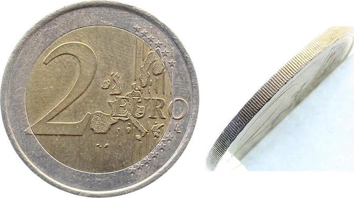 Duitsland Fehlpraegung 2 Euro 2002 F ohne Randinschrift, Postzegels en Munten, Munten | Europa | Niet-Euromunten, België, Verzenden