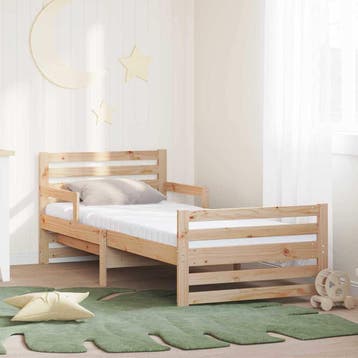 vidaXL Bedframe met uitschuifbaar matras Bruin 80 x 200 cm, Verzenden, Nieuw